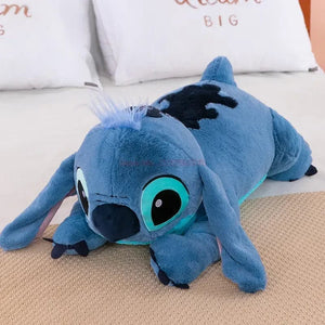 Planet Gates Disney 45/60/80cm Stitch Doll Plush Toys Lilo&Stitch Plush Stuffed Doll Soft Pillow Prone Posture Dark/Light Blue Cute Toy Gifts