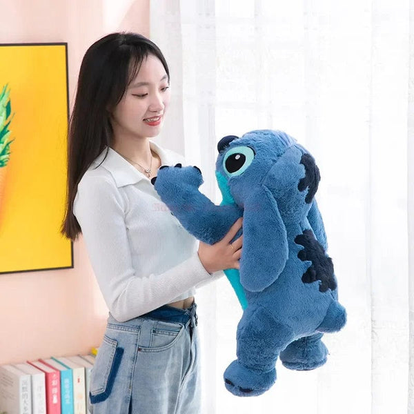 Planet Gates Disney 45/60/80cm Stitch Doll Plush Toys Lilo&Stitch Plush Stuffed Doll Soft Pillow Prone Posture Dark/Light Blue Cute Toy Gifts