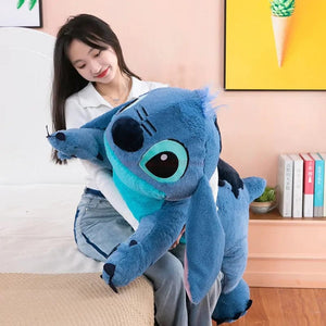 Planet Gates Disney 45/60/80cm Stitch Doll Plush Toys Lilo&Stitch Plush Stuffed Doll Soft Pillow Prone Posture Dark/Light Blue Cute Toy Gifts