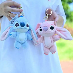 Planet Gates Disney Kawaii Stitch Plush Keychain Toy Lovely Lilo & Stitch Doll Angel Plushies Cute Stuffed Bag Pendant Girls Birthday Gift