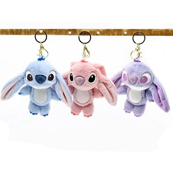 Planet Gates Disney Kawaii Stitch Plush Keychain Toy Lovely Lilo & Stitch Doll Angel Plushies Cute Stuffed Bag Pendant Girls Birthday Gift