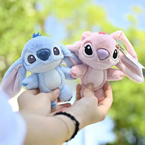 Planet Gates Disney Kawaii Stitch Plush Keychain Toy Lovely Lilo & Stitch Doll Angel Plushies Cute Stuffed Bag Pendant Girls Birthday Gift