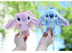 Planet Gates Disney Kawaii Stitch Plush Keychain Toy Lovely Lilo & Stitch Doll Angel Plushies Cute Stuffed Bag Pendant Girls Birthday Gift