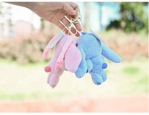 Planet Gates Disney Kawaii Stitch Plush Keychain Toy Lovely Lilo & Stitch Doll Angel Plushies Cute Stuffed Bag Pendant Girls Birthday Gift