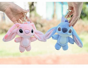 Planet Gates Disney Kawaii Stitch Plush Keychain Toy Lovely Lilo & Stitch Doll Angel Plushies Cute Stuffed Bag Pendant Girls Birthday Gift
