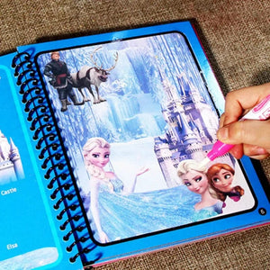 Planet Gates Disney Kids Puzzle Graffiti Painting Book Cartoon Anime Frozen Spiderman Cars Sofia Princes Mickey DIY Magic Watercolor Painting