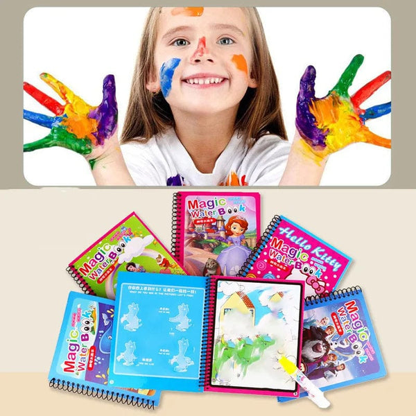 Planet Gates Disney Kids Puzzle Graffiti Painting Book Cartoon Anime Frozen Spiderman Cars Sofia Princes Mickey DIY Magic Watercolor Painting