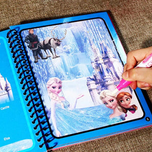 Planet Gates Disney Kids Puzzle Graffiti Painting Book Cartoon Anime Frozen Spiderman Cars Sofia Princes Mickey DIY Magic Watercolor Painting