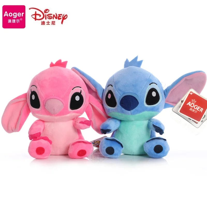 Planet Gates DISNEY Lilo & Stitch Plush Toys Pink Lilo Blue Stitch Stuffed Plush Dolls Pendant Toys Models Cute Boy Girl Birthday Gift
