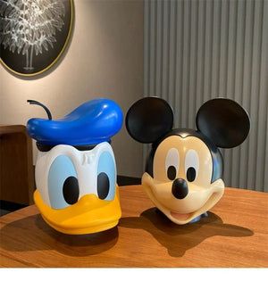 Planet Gates Disney Mickey Mouse Action Figure Model Piggy Bank Anime Child Toys Donald Duck Cartoon Doll Saving Pot Change Jar Decoration