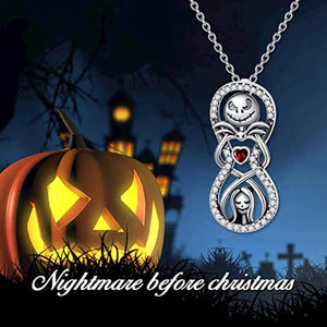 Planet Gates Disney Nightmare Before Christmas Necklace Jack Sally Movie Figures Sweater Chain Fashion Jewelry Accessories Women Lover Gifts