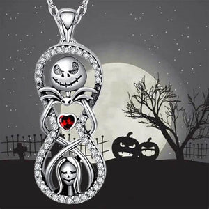 Planet Gates Disney Nightmare Before Christmas Necklace Jack Sally Movie Figures Sweater Chain Fashion Jewelry Accessories Women Lover Gifts