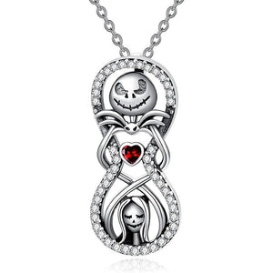 Planet Gates Disney Nightmare Before Christmas Necklace Jack Sally Movie Figures Sweater Chain Fashion Jewelry Accessories Women Lover Gifts