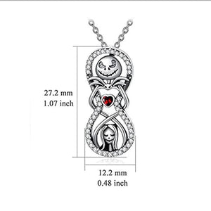 Planet Gates Disney Nightmare Before Christmas Necklace Jack Sally Movie Figures Sweater Chain Fashion Jewelry Accessories Women Lover Gifts