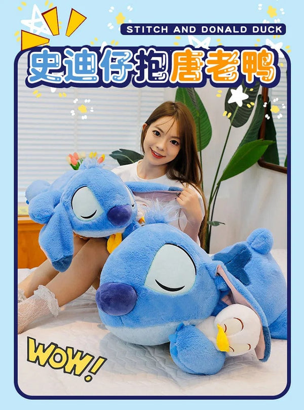 Planet Gates Disney Plush Doll Stitch Lilo Doll Cute Duck Stitch Plush Stuffed Toy Christmas Children's Birthday Gift Kawaii Decoration Toys