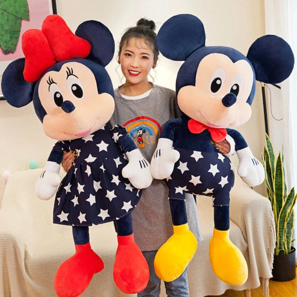 Planet Gates Disney Star Mickey Plush Toy Minnie Doll Large Couple Mickey Mouse Playing with Children's Pillow Doll Gifts