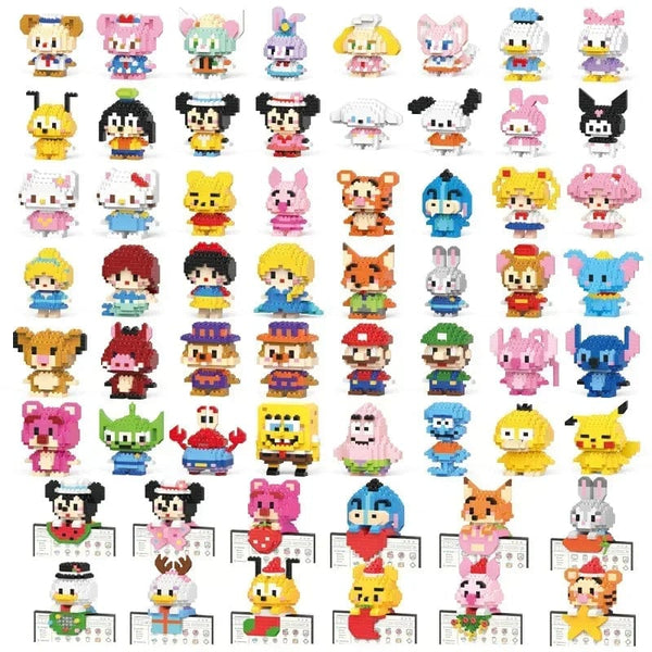 Planet Gates Disney Stitch Building Blocks Anime Kawaii Cartoon mini Action Children's Figures Blocks Bricks Assemble DIY Toys Gift for Kids