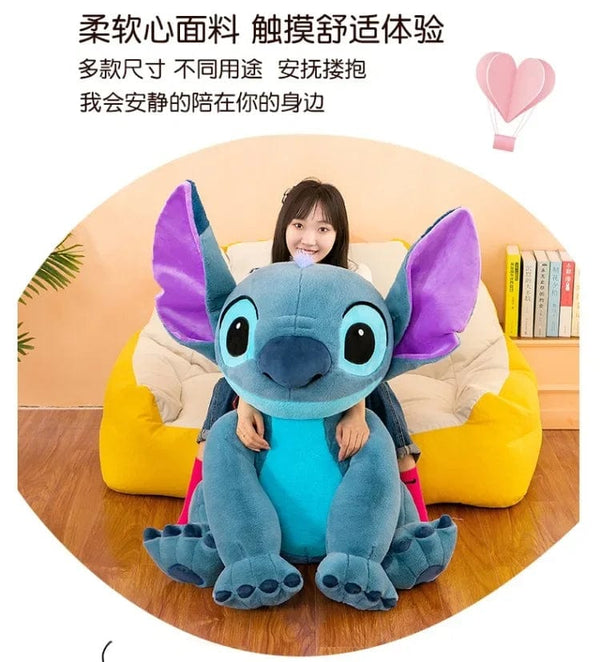 Planet Gates Disney Stitch Plush Toys Dolls Anime Stitch Sitting Stitch 45/60cm Cartoon Stuffed Doll Children's Comforting Pillow Kids Gifts