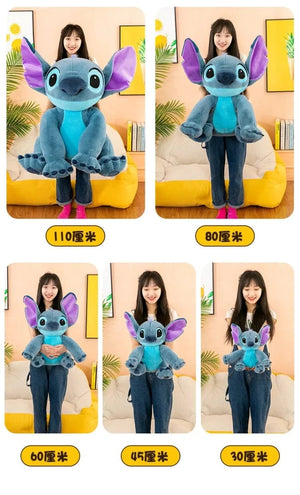 Planet Gates Disney Stitch Plush Toys Dolls Anime Stitch Sitting Stitch 45/60cm Cartoon Stuffed Doll Children's Comforting Pillow Kids Gifts