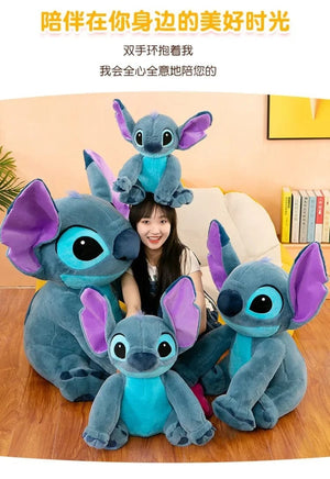 Planet Gates Disney Stitch Plush Toys Dolls Anime Stitch Sitting Stitch 45/60cm Cartoon Stuffed Doll Children's Comforting Pillow Kids Gifts