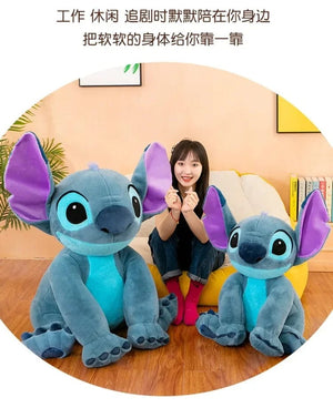 Planet Gates Disney Stitch Plush Toys Dolls Anime Stitch Sitting Stitch 45/60cm Cartoon Stuffed Doll Children's Comforting Pillow Kids Gifts
