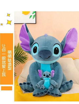 Planet Gates Disney Stitch Plush Toys Dolls Anime Stitch Sitting Stitch 45/60cm Cartoon Stuffed Doll Children's Comforting Pillow Kids Gifts