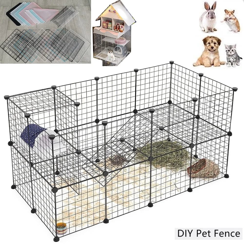 Planet Gates DIY Animal Cage Foldable Pet Dogs Playpen Crate Fence Puppy Kennel House Exercise Training Cage Puppy Kitten Space Dog Supplie