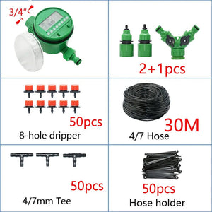 Planet Gates DIY Drip Irrigation System Automatic Watering Garden Hose Micro Drip Watering Kits with Adjustable Drippers Gardening Tool Kit