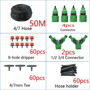 Planet Gates DIY Drip Irrigation System Automatic Watering Garden Hose Micro Drip Watering Kits with Adjustable Drippers Gardening Tool Kit