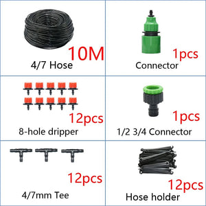 Planet Gates DIY Drip Irrigation System Automatic Watering Garden Hose Micro Drip Watering Kits with Adjustable Drippers Gardening Tool Kit