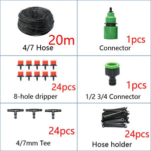 Planet Gates DIY Drip Irrigation System Automatic Watering Garden Hose Micro Drip Watering Kits with Adjustable Drippers Gardening Tool Kit