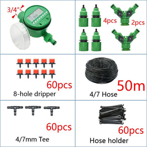 Planet Gates DIY Drip Irrigation System Automatic Watering Garden Hose Micro Drip Watering Kits with Adjustable Drippers Gardening Tool Kit
