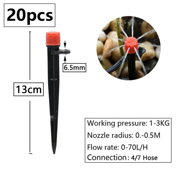 Planet Gates DIY Drip Irrigation System Automatic Watering Kit Irrigation Timer Garden Hose Adjustable Dripper Garden Tool Set