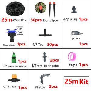 Planet Gates DIY Drip Irrigation System Automatic Watering Kit Irrigation Timer Garden Hose Adjustable Dripper Garden Tool Set