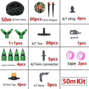 Planet Gates DIY Drip Irrigation System Automatic Watering Kit Irrigation Timer Garden Hose Adjustable Dripper Garden Tool Set