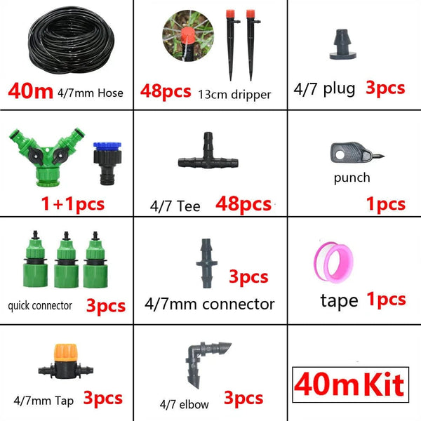 Planet Gates DIY Drip Irrigation System Automatic Watering Kit Irrigation Timer Garden Hose Adjustable Dripper Garden Tool Set