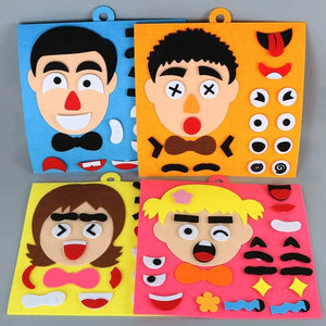 Planet Gates DIY Emotion Change Puzzle Toys Creative Facial Expression Kids Learning Educational Toys For Children Funny Set Fun Gift