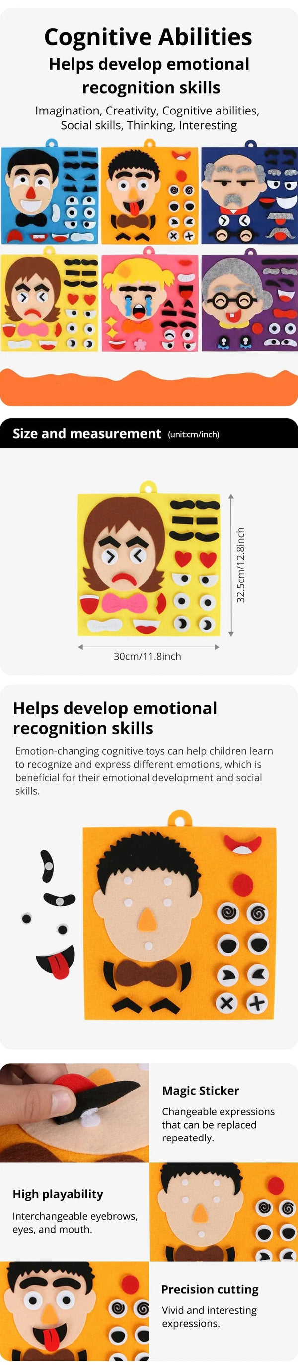 Planet Gates DIY Emotion Change Puzzle Toys Creative Facial Expression Kids Learning Educational Toys For Children Funny Set Fun Gift