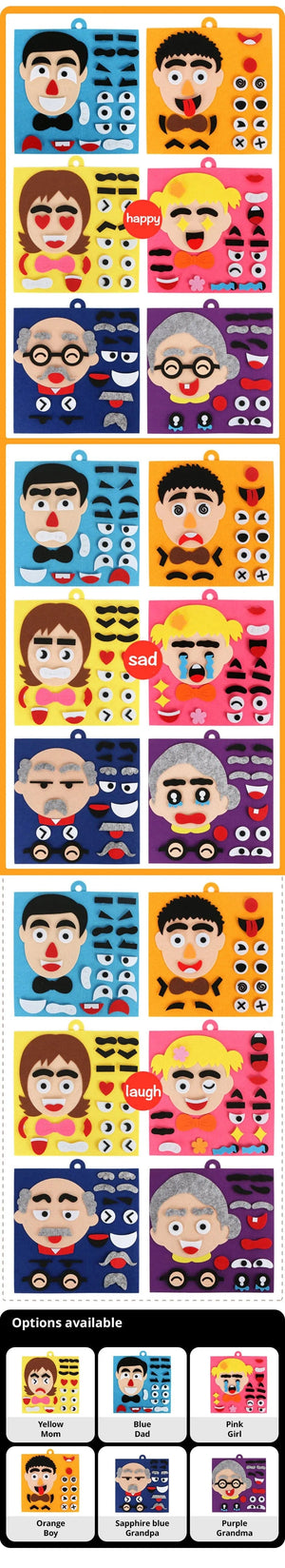 Planet Gates DIY Emotion Change Puzzle Toys Creative Facial Expression Kids Learning Educational Toys For Children Funny Set Fun Gift