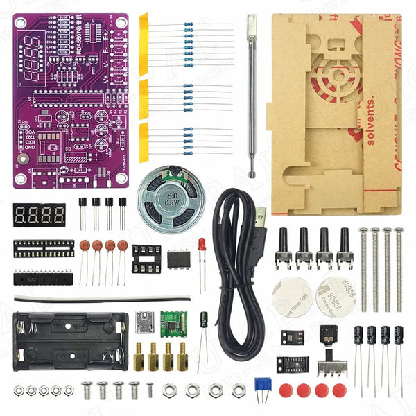 Planet Gates DIY FM Radio Electronic Kit Adjustable Frequency 87-108MHz Digital Display DIY Soldering Project Practice Solder RDA5807S