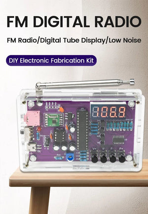 Planet Gates DIY FM Radio Electronic Kit Adjustable Frequency 87-108MHz Digital Display DIY Soldering Project Practice Solder RDA5807S