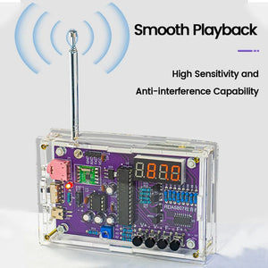 Planet Gates DIY FM Radio Electronic Kit Adjustable Frequency 87-108MHz Digital Display DIY Soldering Project Practice Solder RDA5807S