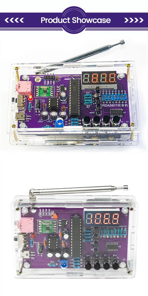 Planet Gates DIY FM Radio Electronic Kit Adjustable Frequency 87-108MHz Digital Display DIY Soldering Project Practice Solder RDA5807S