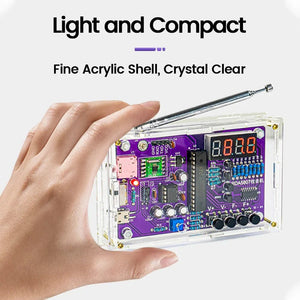 Planet Gates DIY FM Radio Electronic Kit Adjustable Frequency 87-108MHz Digital Display DIY Soldering Project Practice Solder RDA5807S