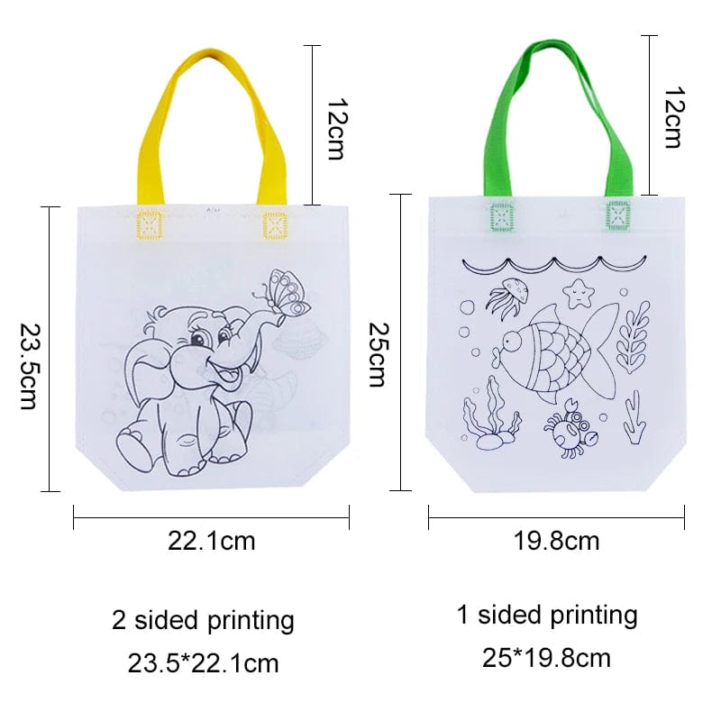 Planet Gates DIY Graffiti Bags with Coloring Marker Painting Non-Woven Gift Bags For Kids Arts Crafts Color Filling Drawing Toys For Boy Girl