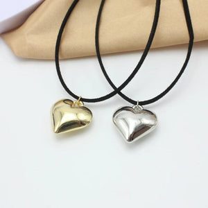 Planet Gates Diy Jewelry Goth Black Velvet 25mm Heart Pendant Choker Necklace for Women Weave Knotted Bowknot Adjustable Chain Jewelry