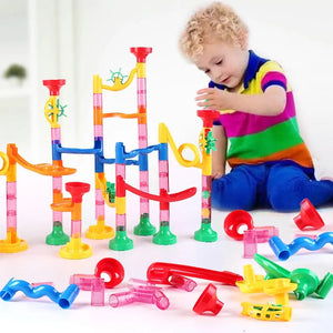 Planet Gates DIY Maze Balls Track Building Blocks Toys For Children Construction Marble Race Run Pipeline Block Educational Toy Game