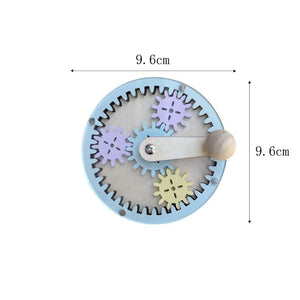 Planet Gates DIY Montessori Busy Board Wooden Accessories Hand Pulled Wheel Gear Drum Car Board Castle Early Educational Toy For Childre Gift
