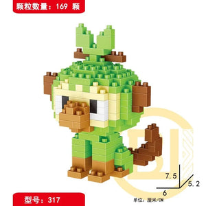 Planet Gates DIY Pokemon Blocks Small Cartoon Mini Building Block Pikachu Charizard Eevee Mewtwo Anime Assemble Action Model Dolls Toys