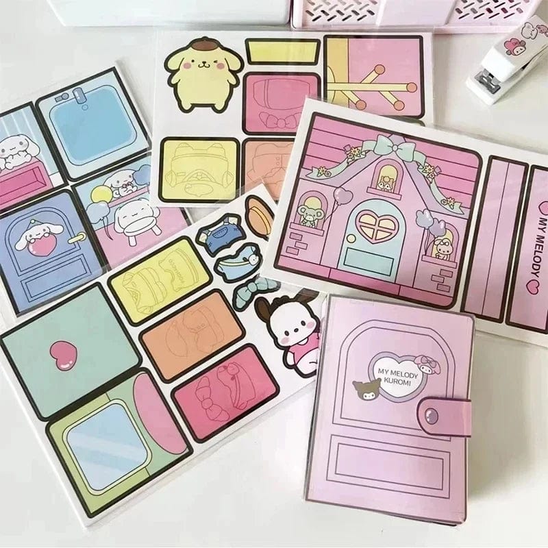 Planet Gates Pink DIY Sanrio Book Kuromi Cinnamoroll Toy Book Homemade Complete No-Cut Quiet Book Handiwork Montessori Educational Toddler Game